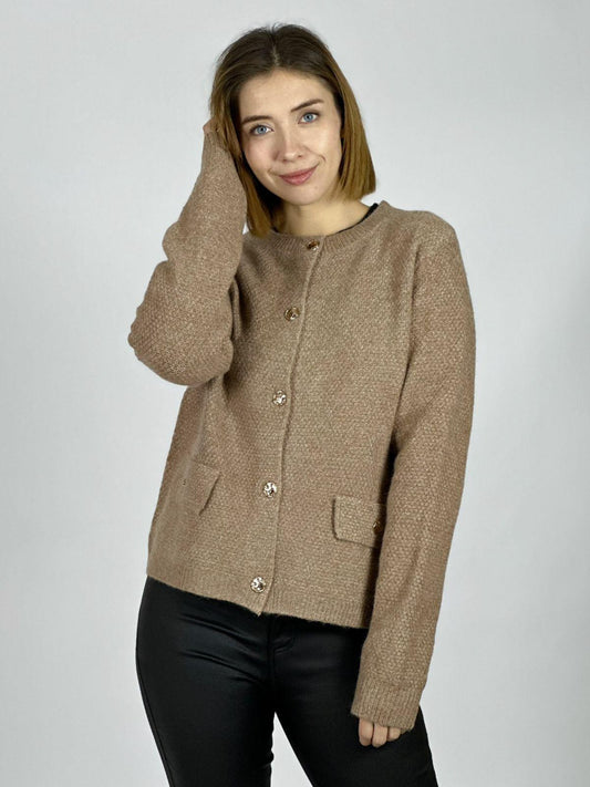 Sweater Tipo Blazer Paño Botones Dorados