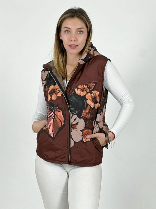Parka Italiana Corta Estampado Flores