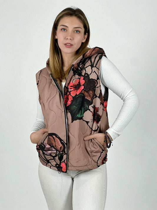 Parka Italiana Corta Estampado Flores