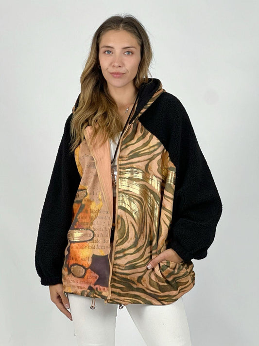 Abrigo Chiporro estampado Cebra