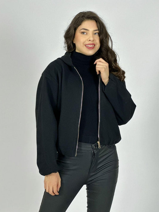 Chaqueta Bomber Corta con Gorro