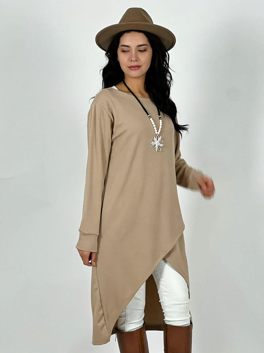 Polera Asimetrica Larga Cruzada