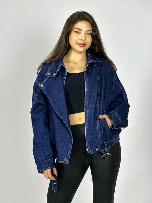 Chaqueta de Mezclilla Aviadora Acolchada