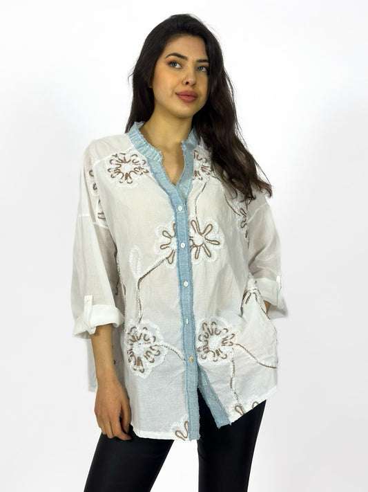 Blusa Viscosa Bordada