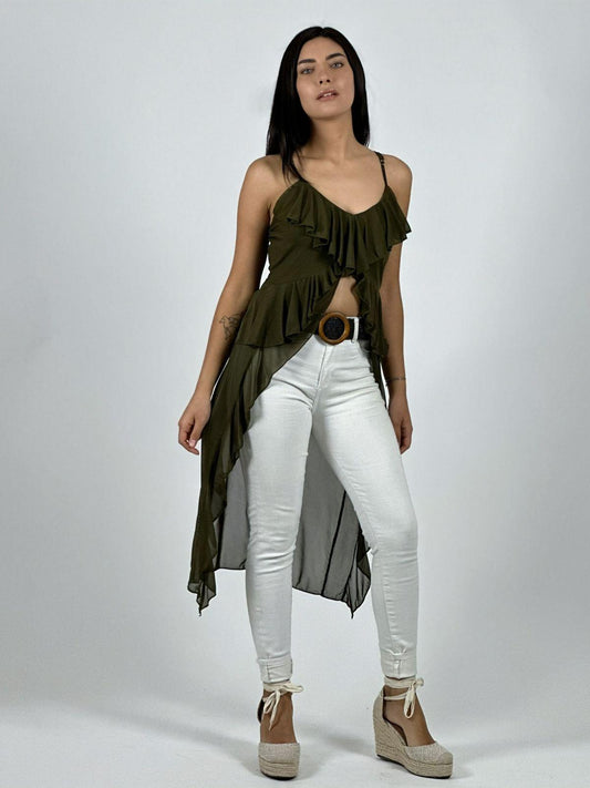 Blusa Larga con Vuelos