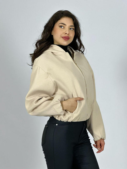 Chaqueta Bomber Corta con Gorro