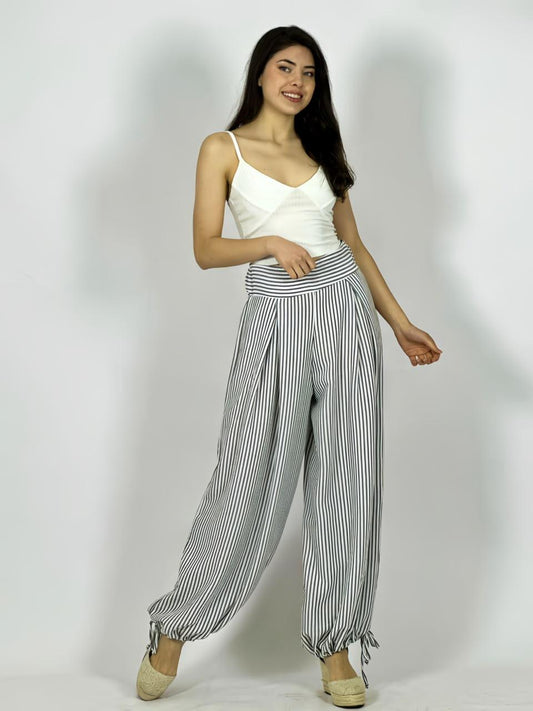 Pantalón de Lino Bombacho Lineal