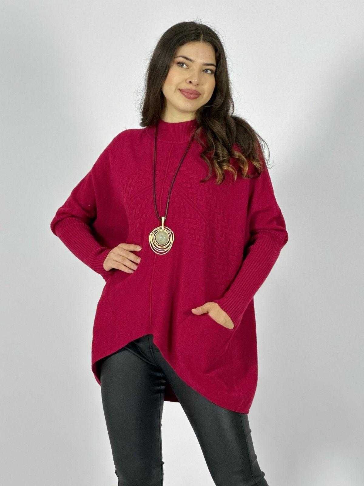 Sweater Spandex Diseño Trenzado con Bolsillos