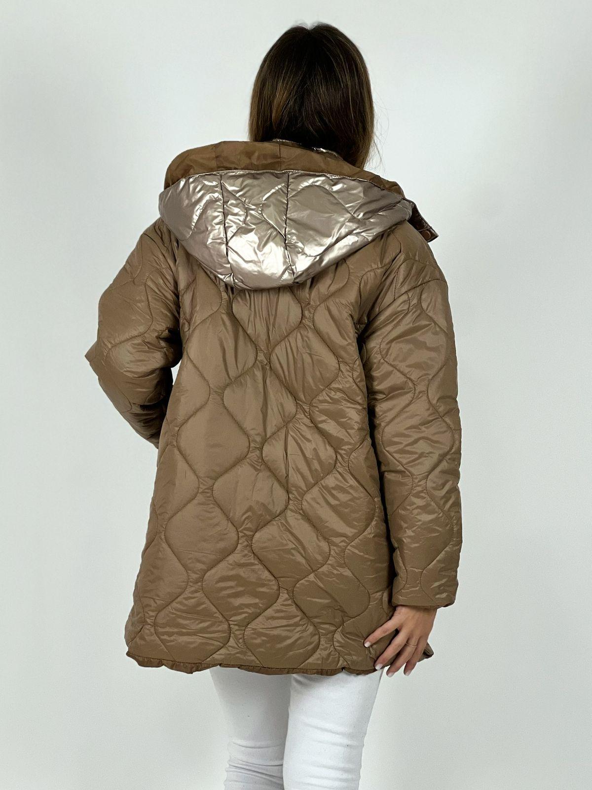 Parka con Capucha Cuello Metalizado