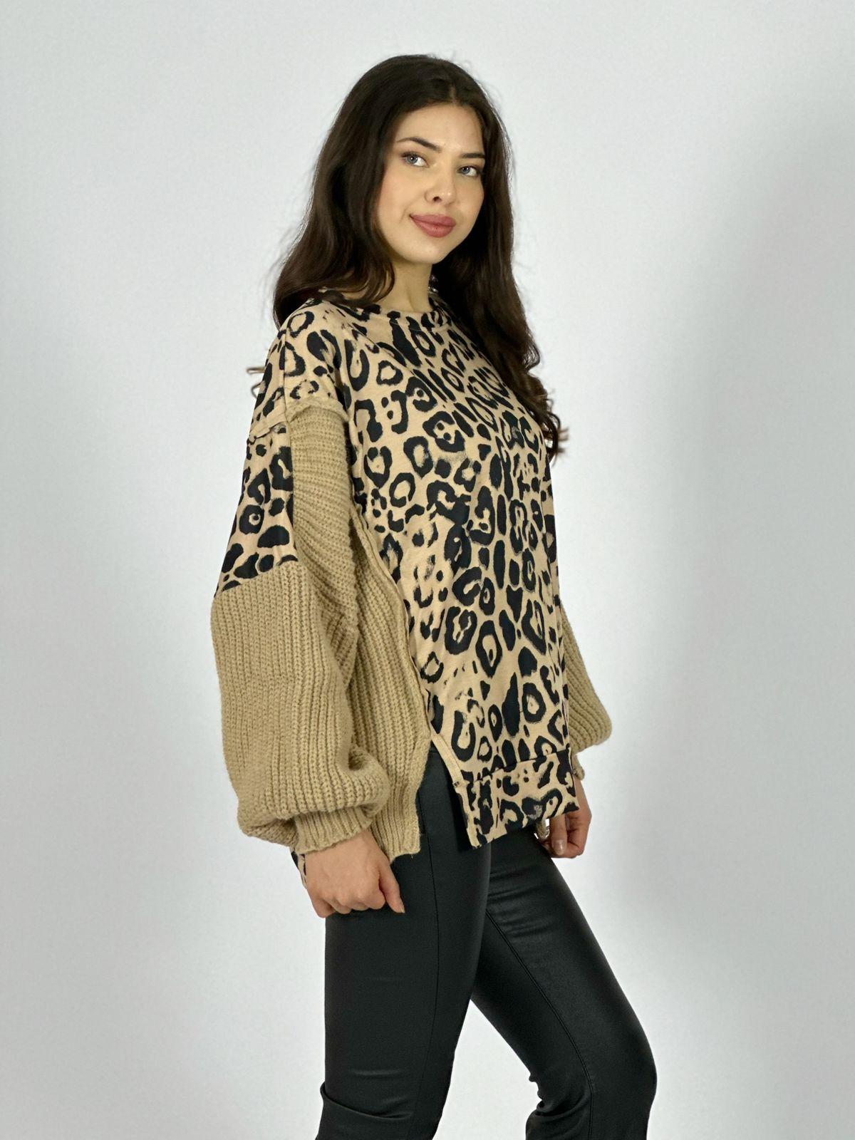 Sweater Tejido Lana Torso Print