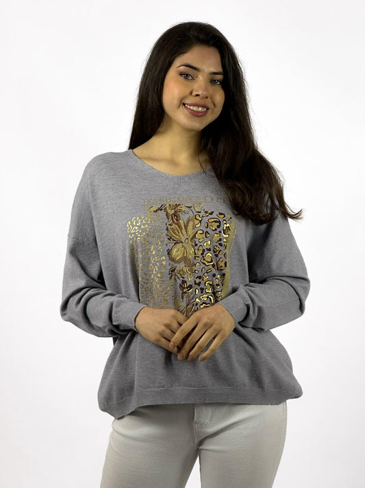 Sweater Spandex Flor Print