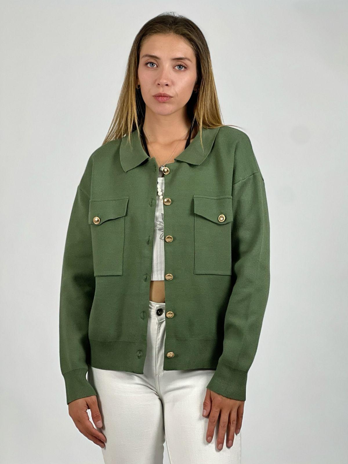 Sweater Abotonado Cuello Pique