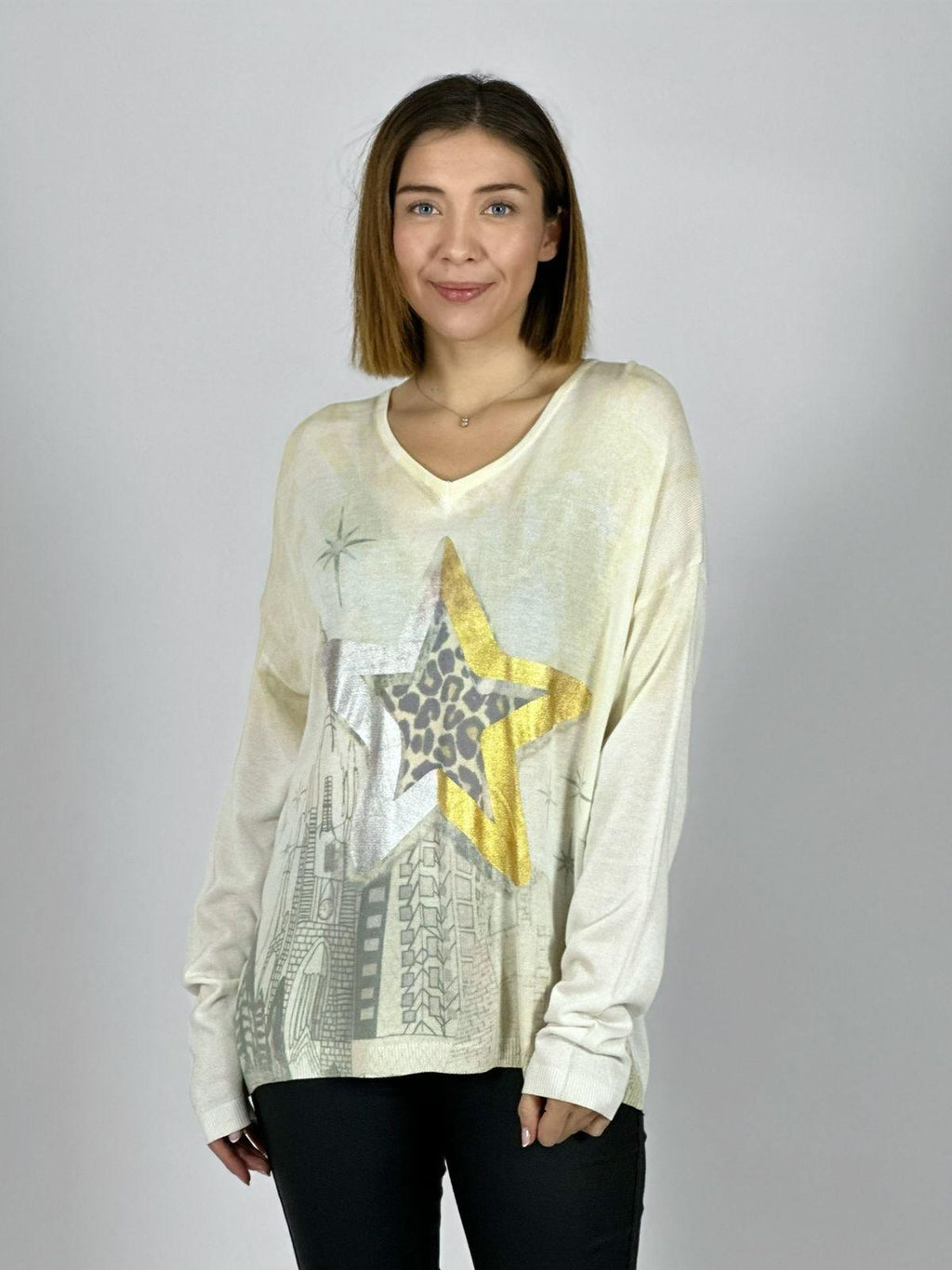 Sweater Hilo Estrella Brillante Print