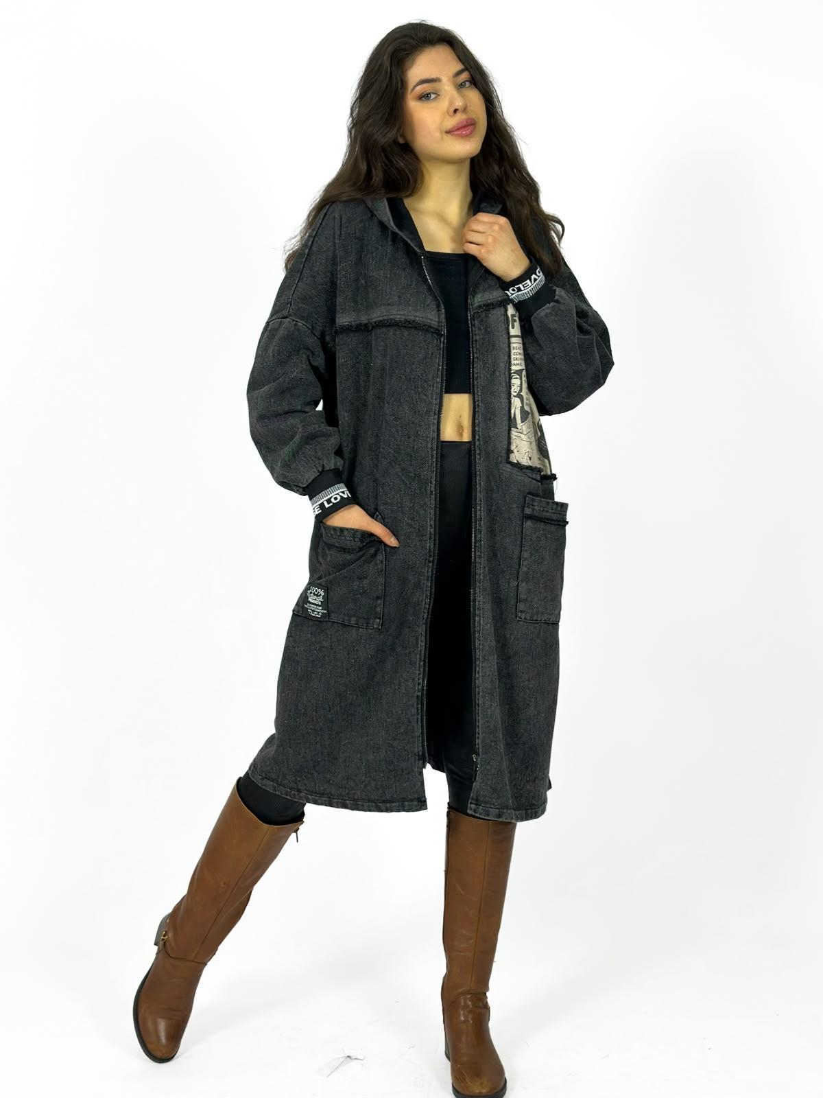 Abrigo Mezclilla Largo Oversize