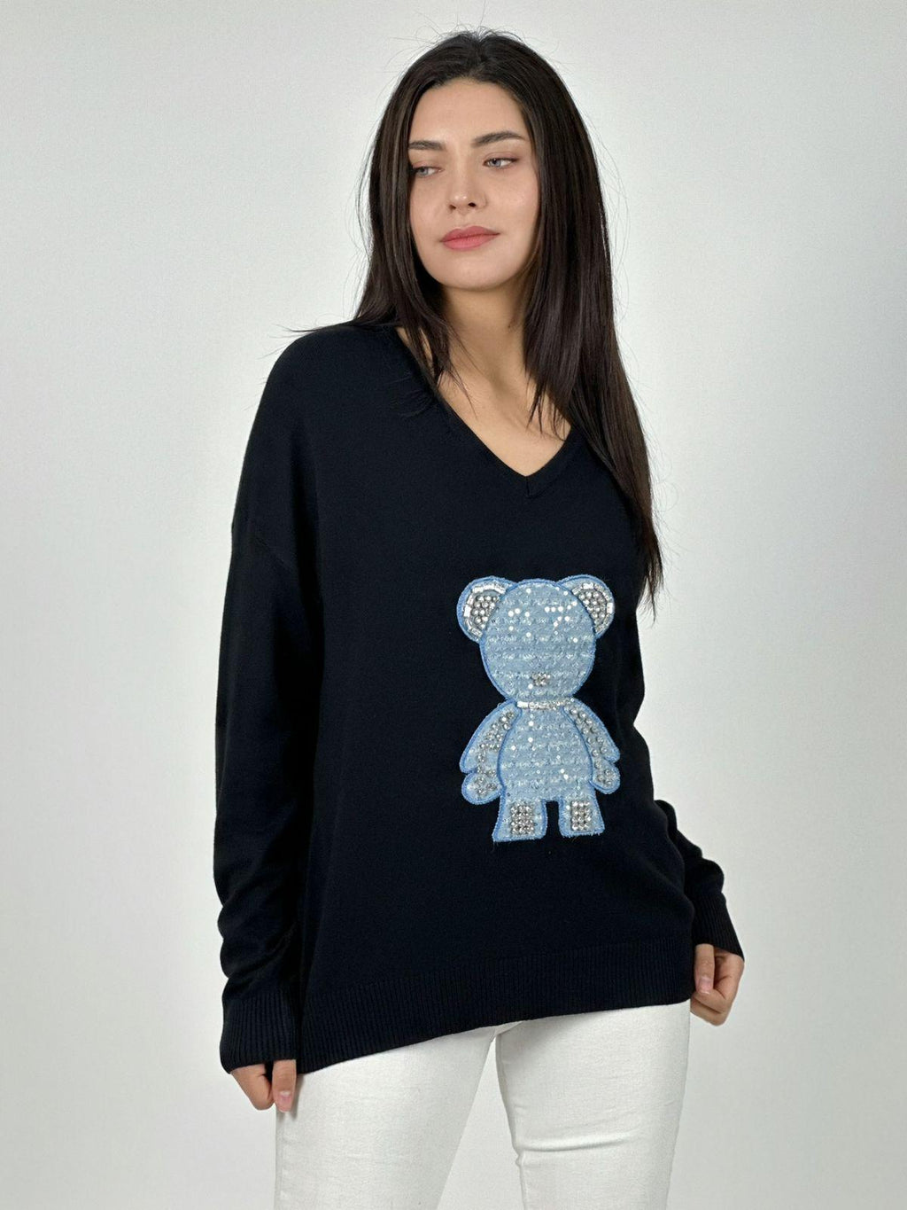 Sweater Spandex Diseño Osito Brillante