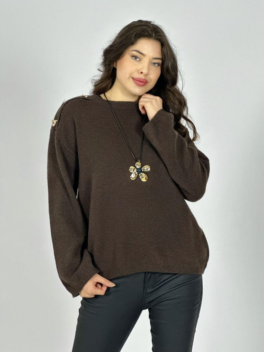 Sweater Lana Corazones Brillantes en Hombros