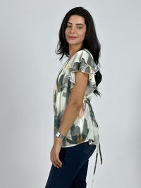 Blusa con Amarra Lirios Estampados