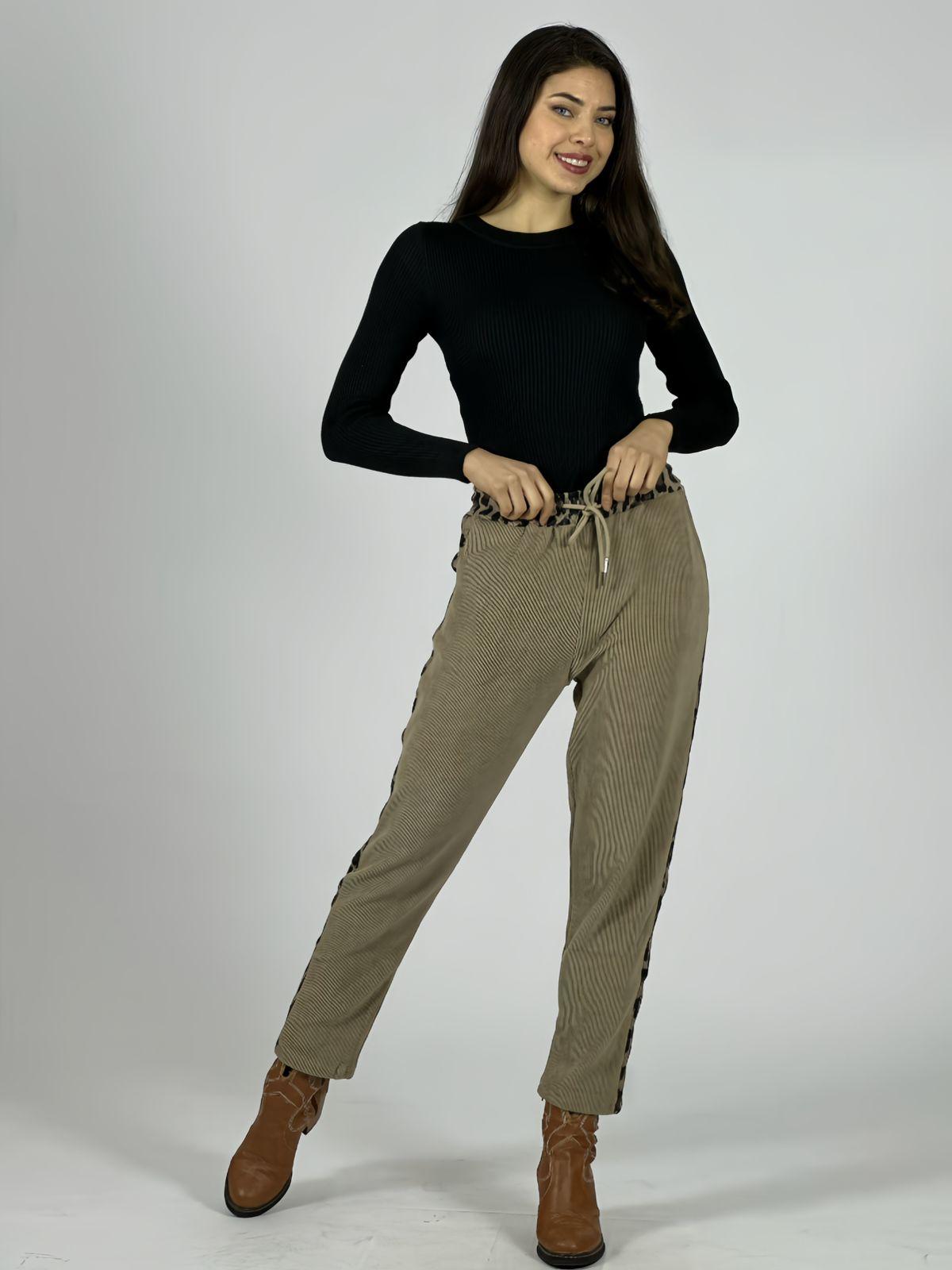 Jogger Cotelé Bordes Print
