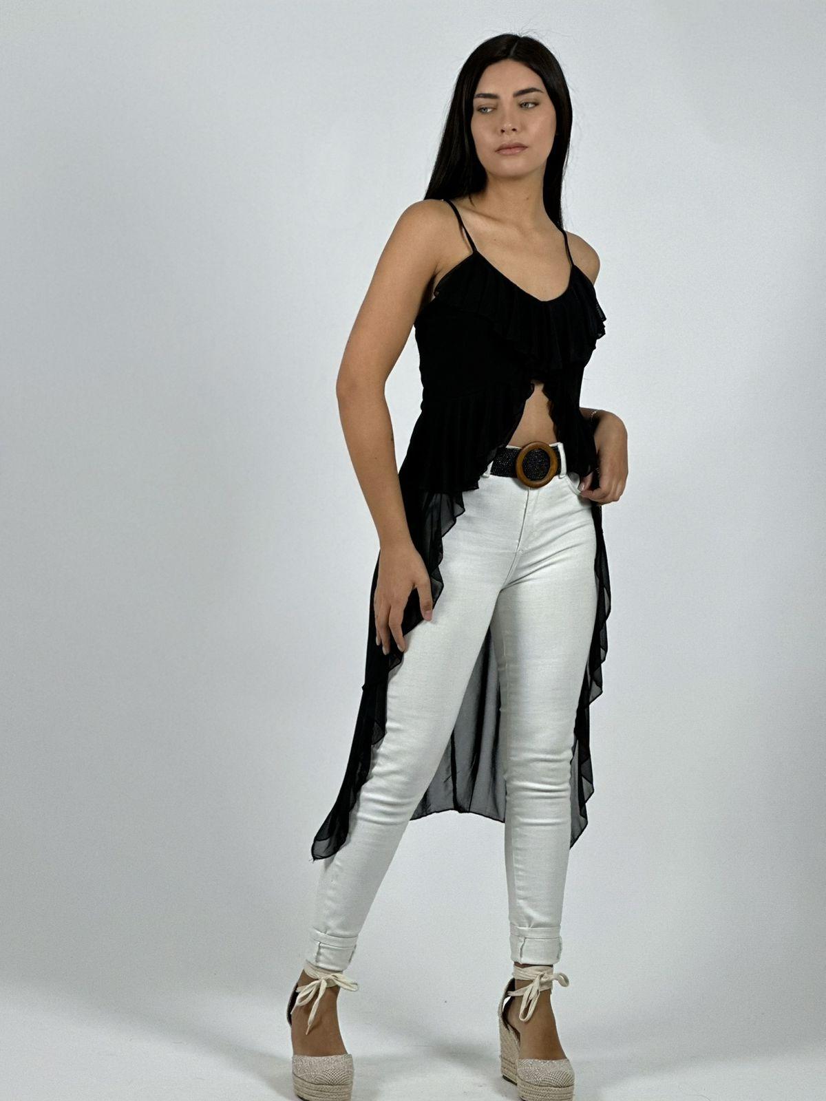 Blusa Larga con Vuelos