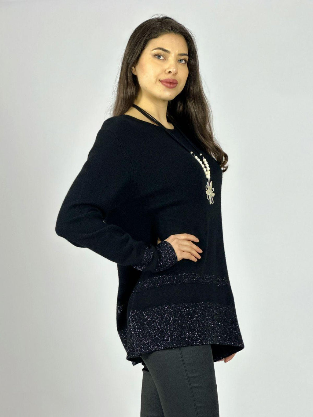Sweater Spandex Bordes con Brillos