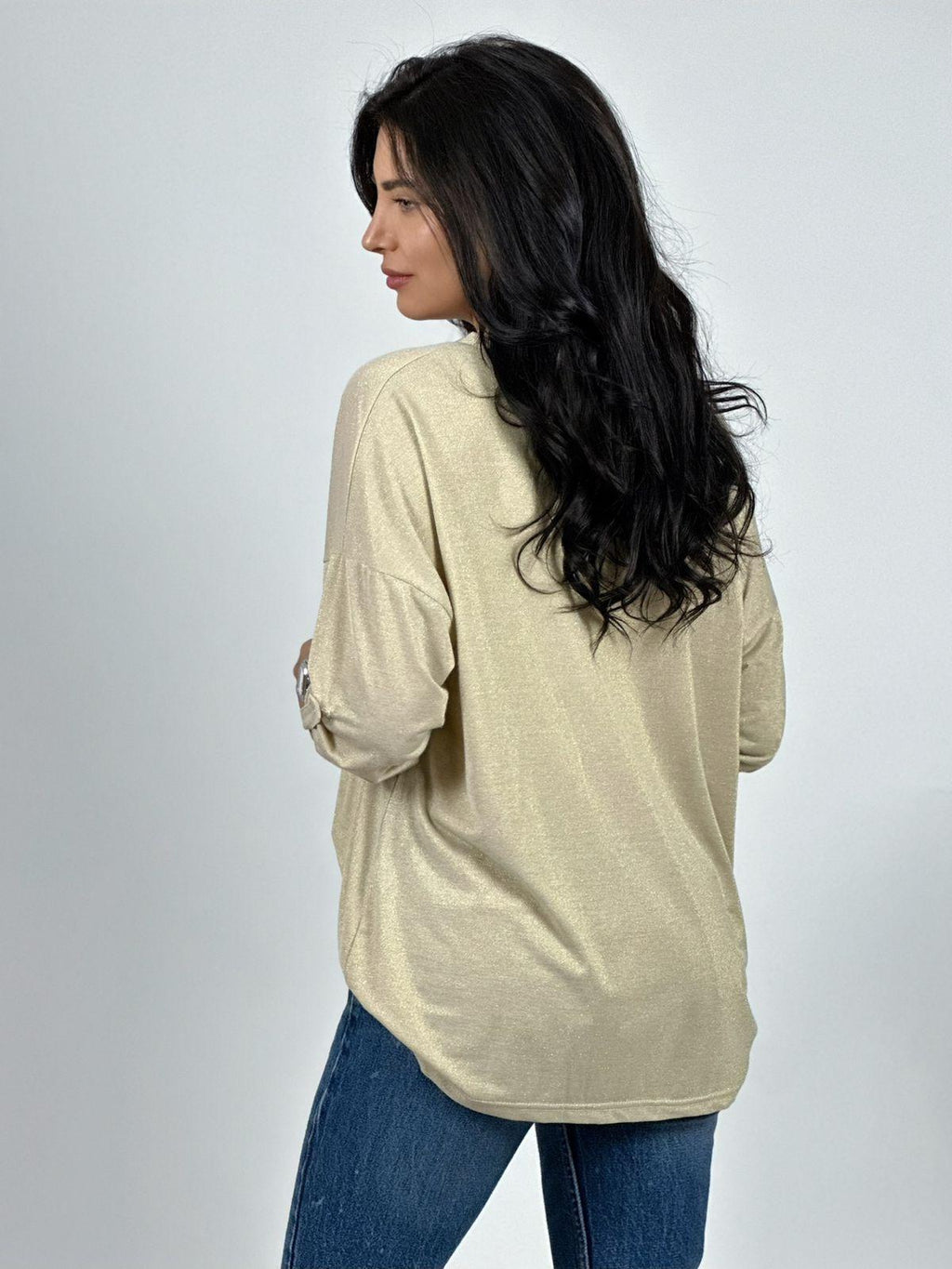 Polera Acetato Corazón Brillante