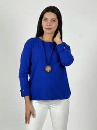 Sweater de lana mangas dobles y botones