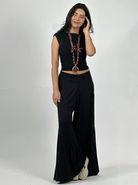 Palazzo Algodón Casual con Faroleos