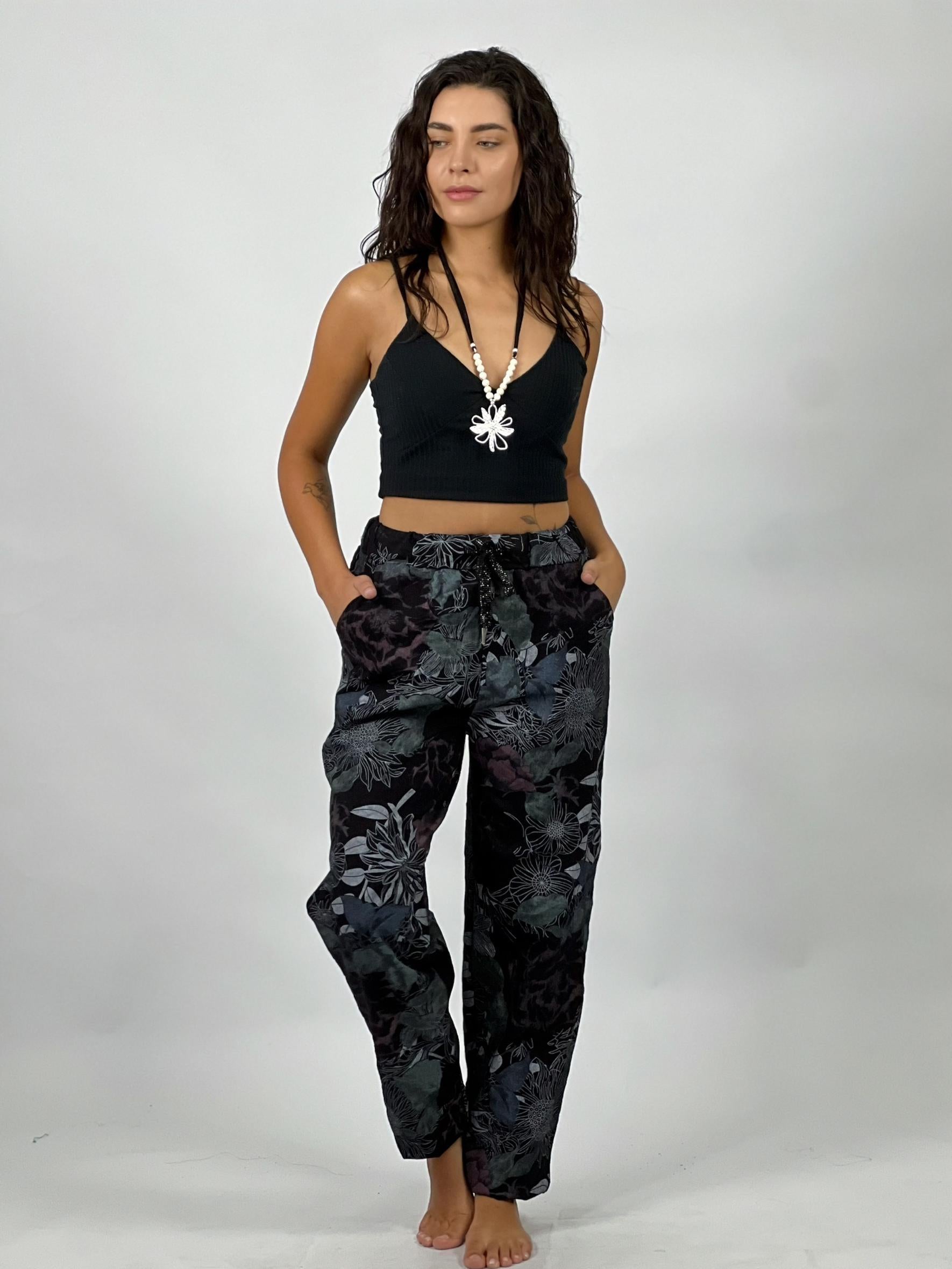 Jogger Italiano Gabardina Floral