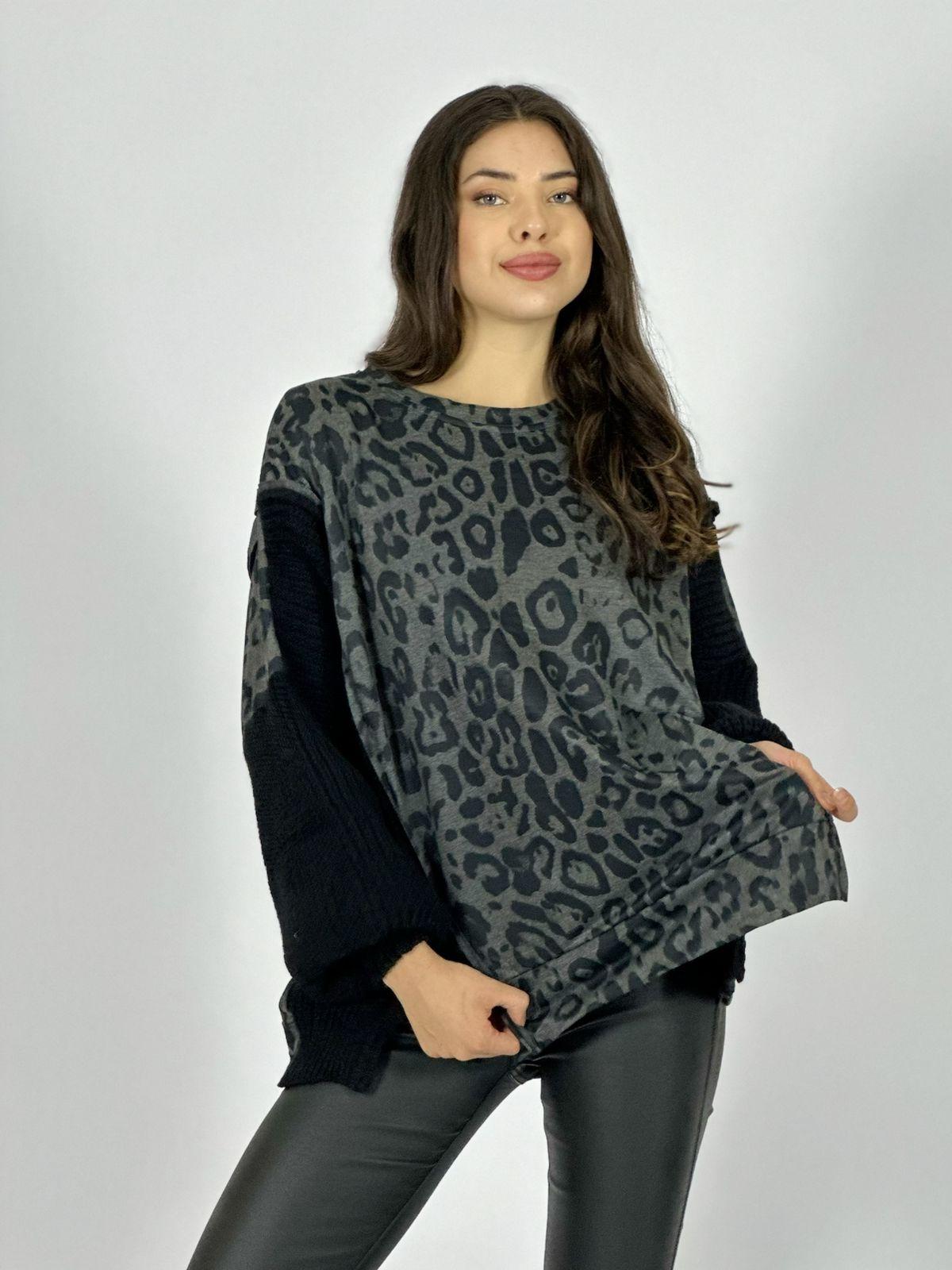 Sweater Tejido Lana Torso Print