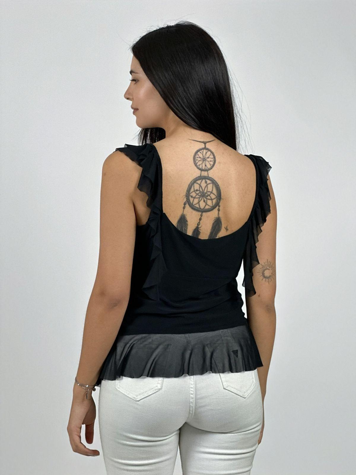 Polera Boho Abotonada con Vuelos