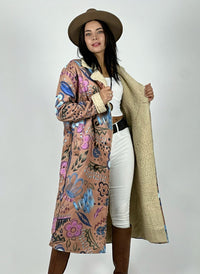 Abrigo Estilo Italiano Diseño Flores