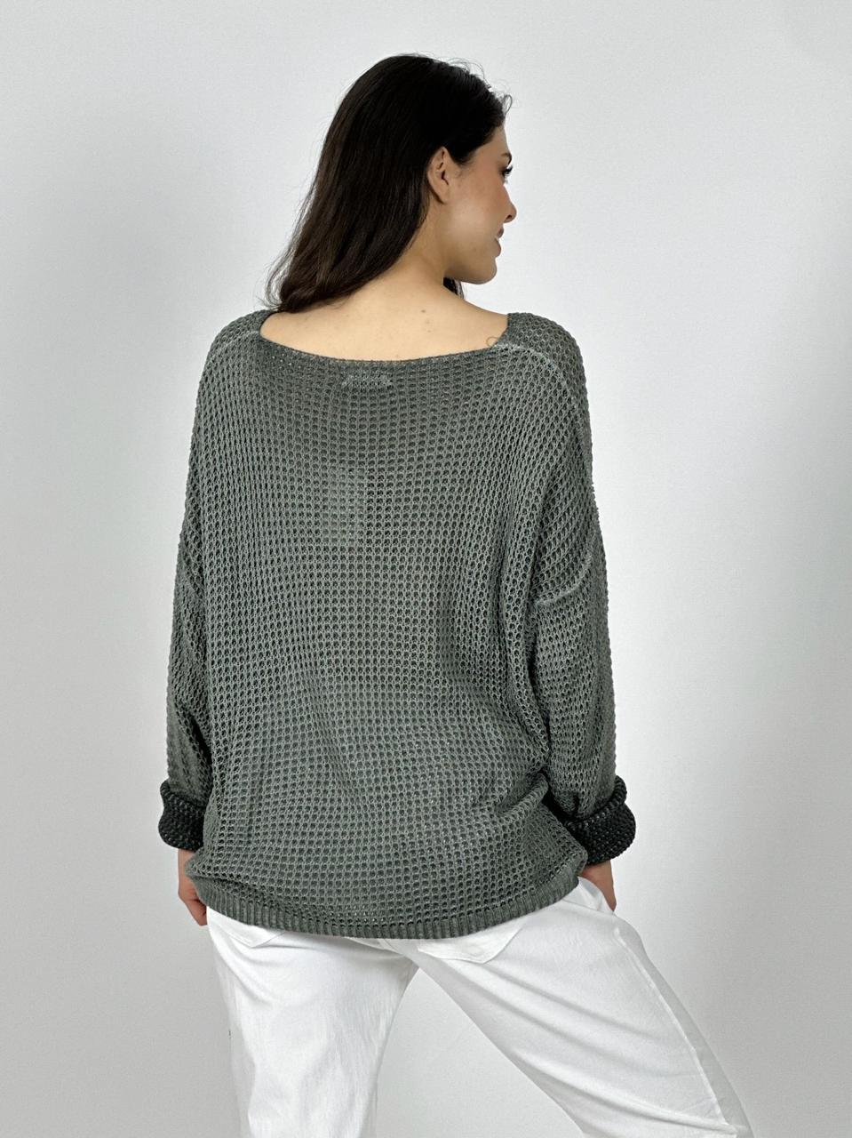 Sweater Tejido Italiano Flores Brillos y Letras