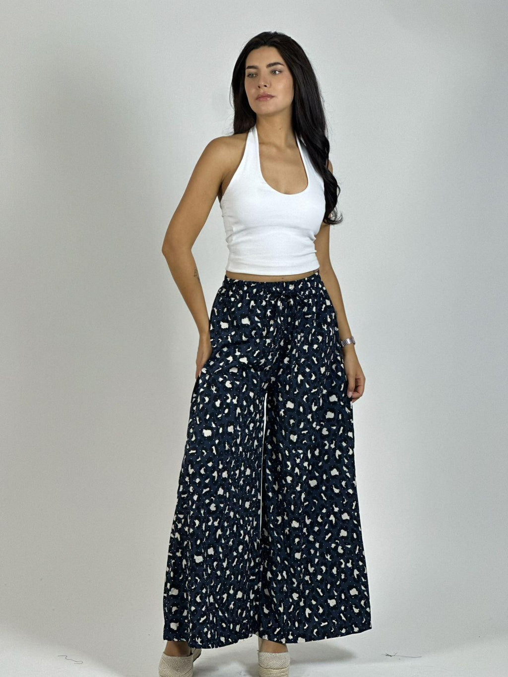 Palazzo Satín Estampado Print