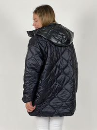 Parka con Capucha Cuello Metalizado