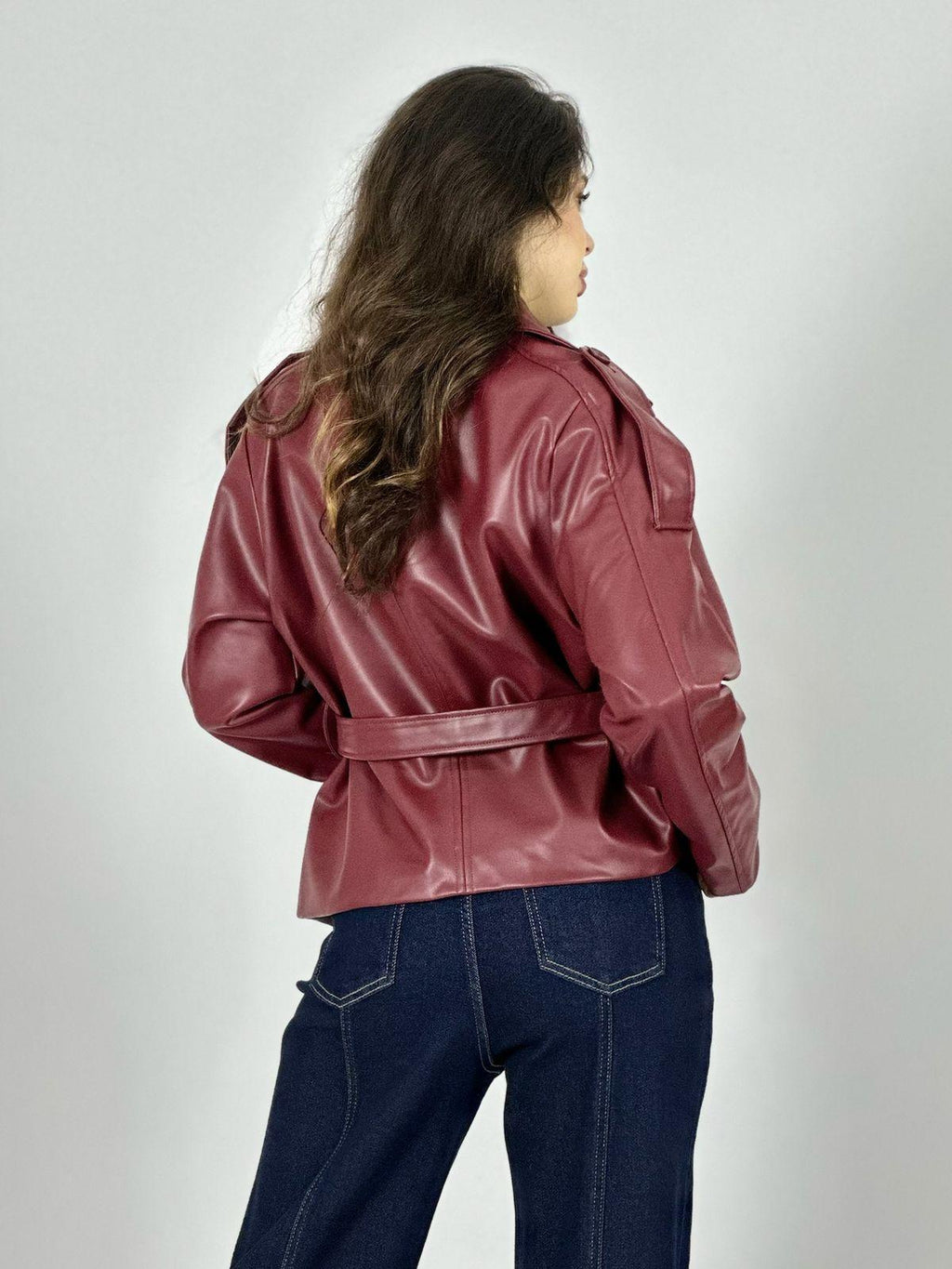 Chaqueta Ecocuero con Cinturón