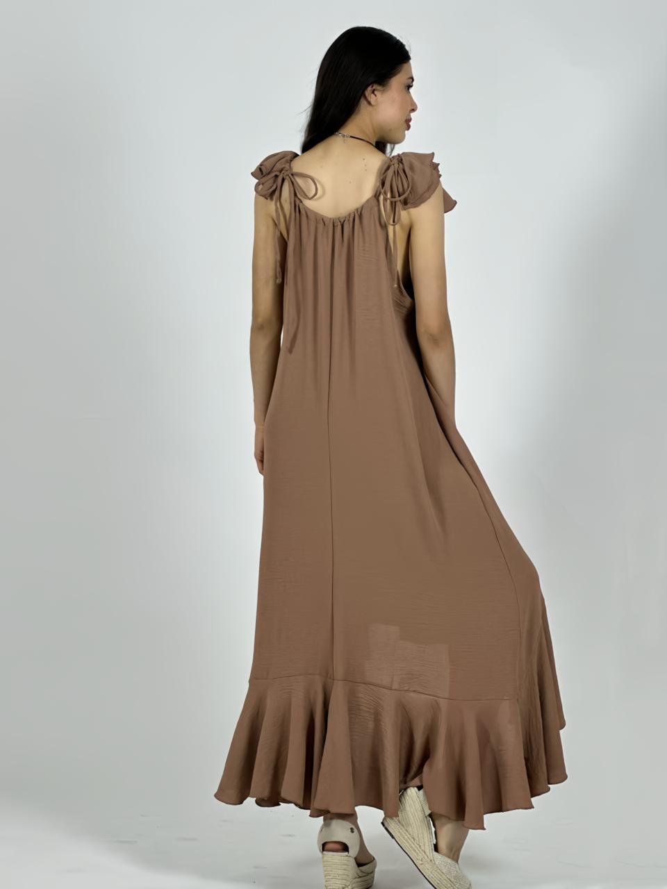 Vestido Cey Asimetrico Tiras con Vuelos