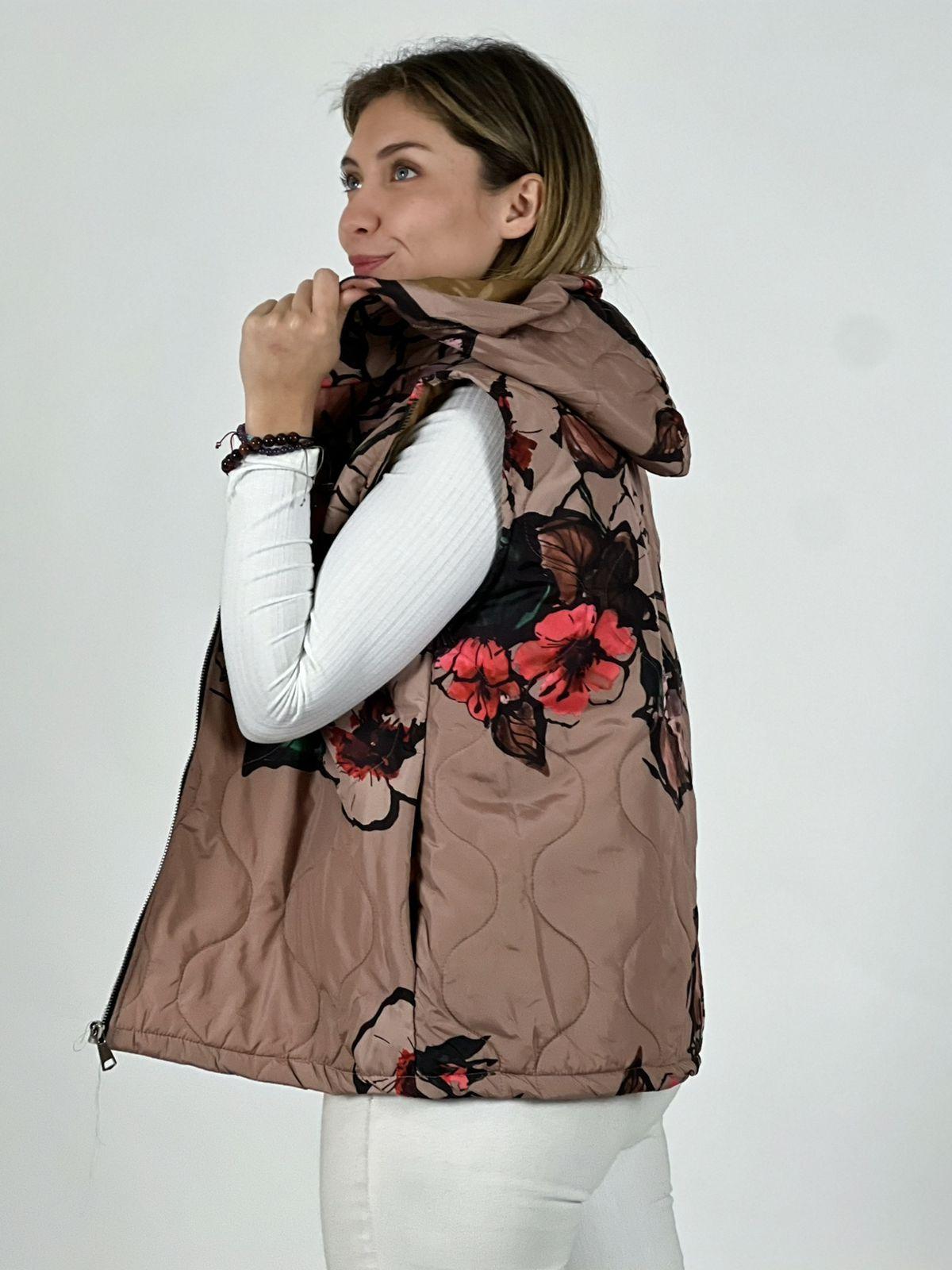 Parka Italiana Corta Estampado Flores