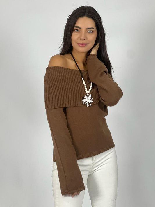 Sweater Lana con hombros descubiertos