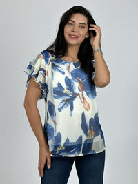 Blusa con Amarra Lirios Estampados