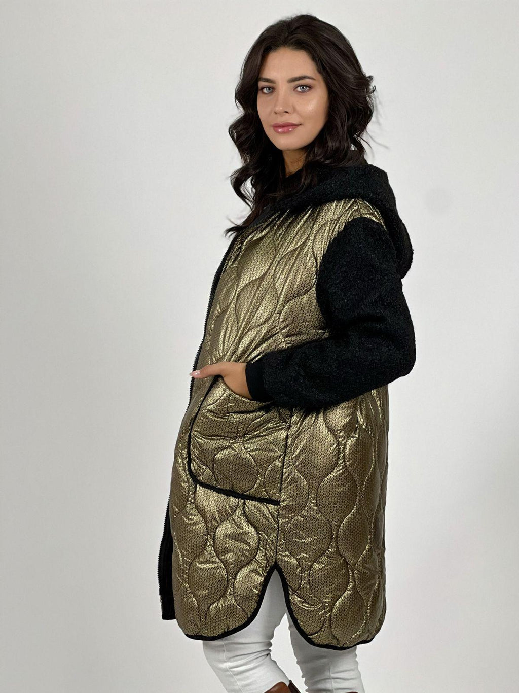 Parka Acolchada Metalizada con Chiporro