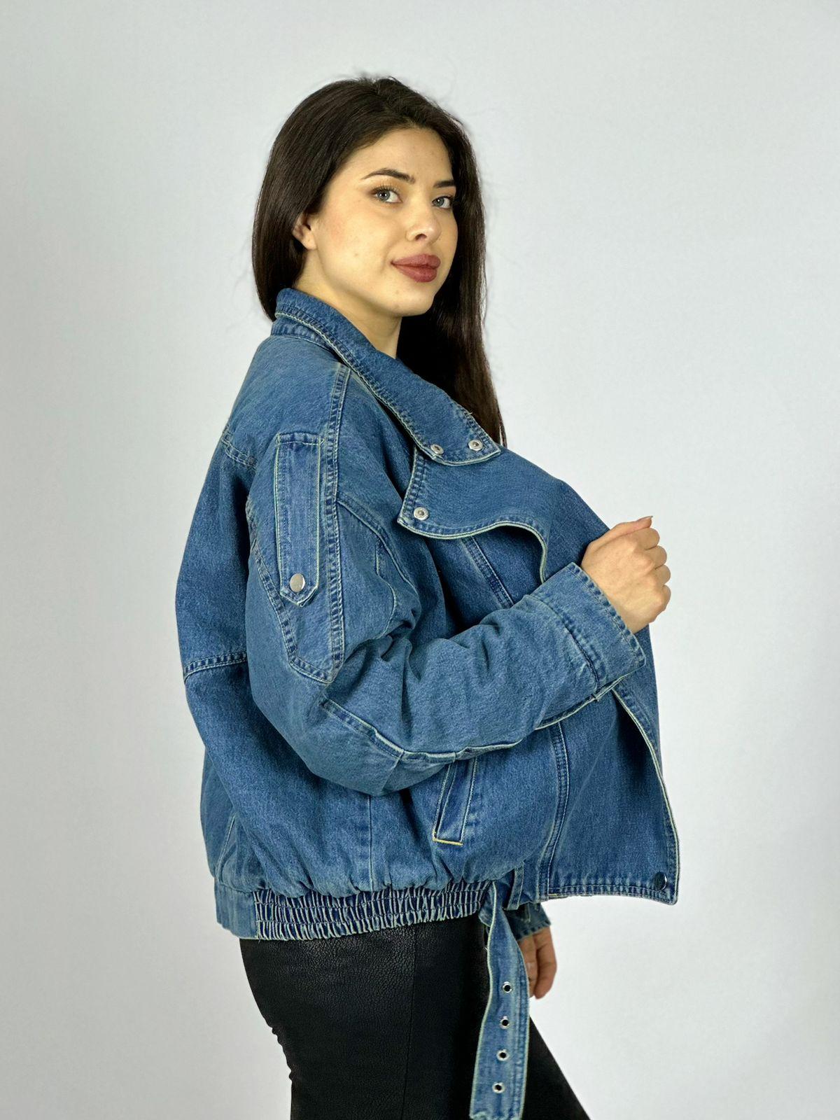 Chaqueta de Mezclilla Aviadora Acolchada