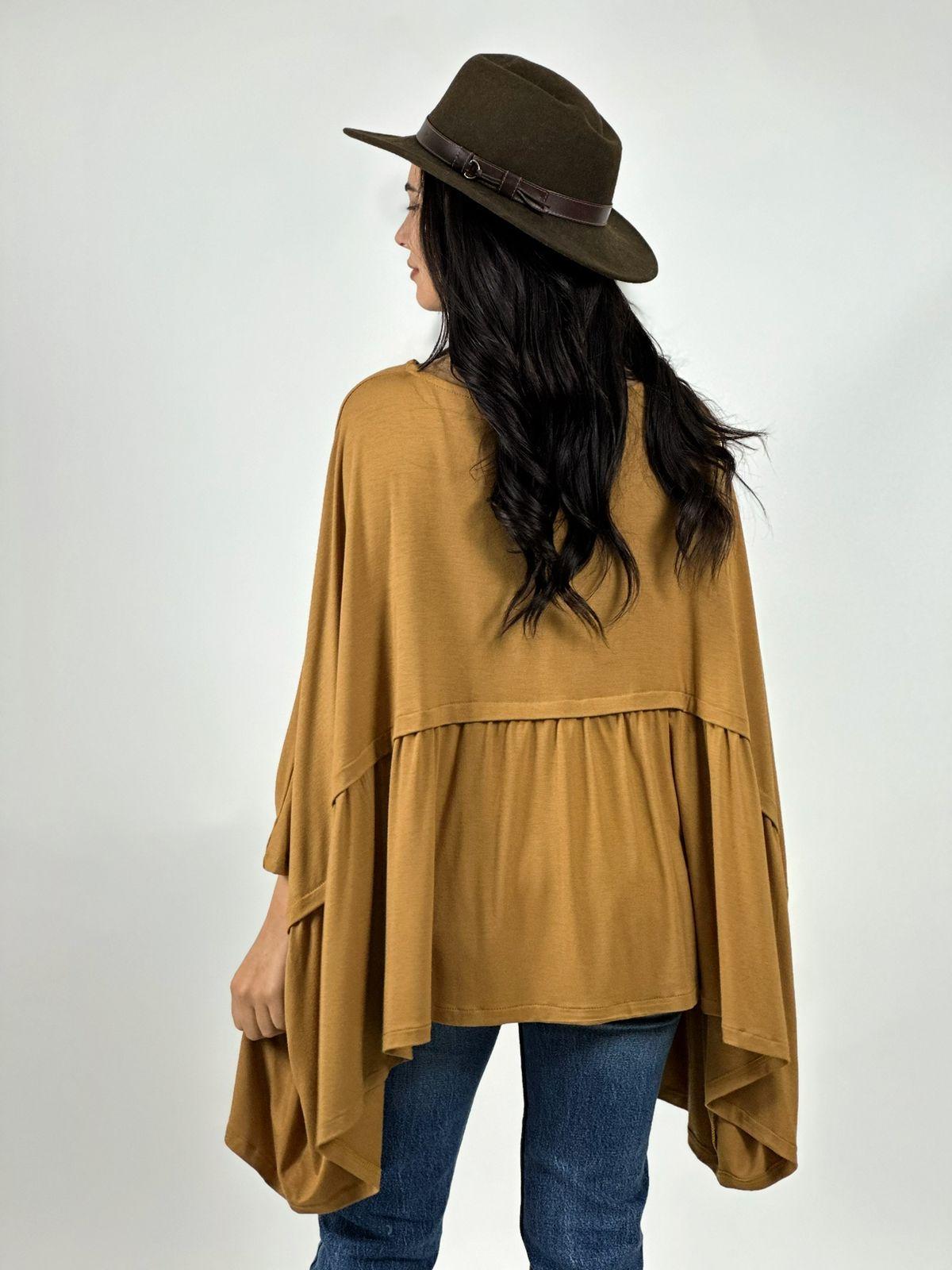 Polera Boho Holgada Costura Horizontal