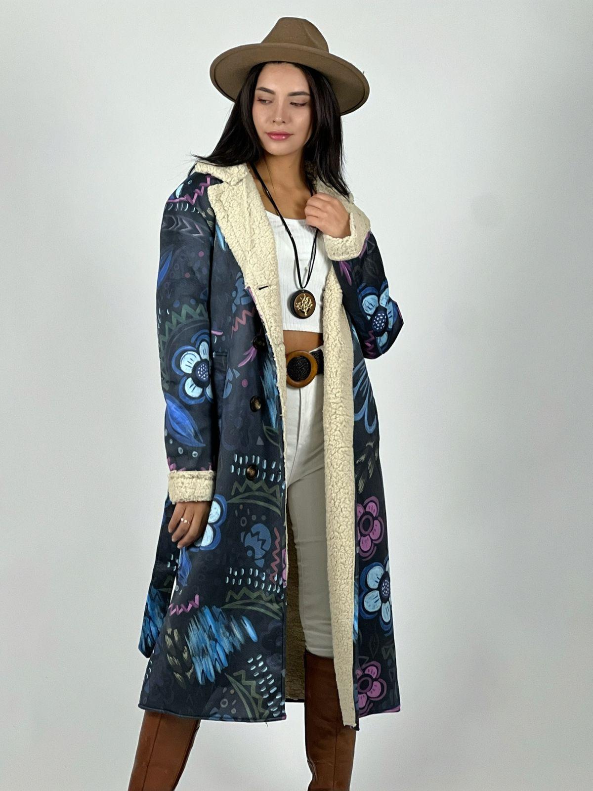 Abrigo Estilo Italiano Diseño Flores