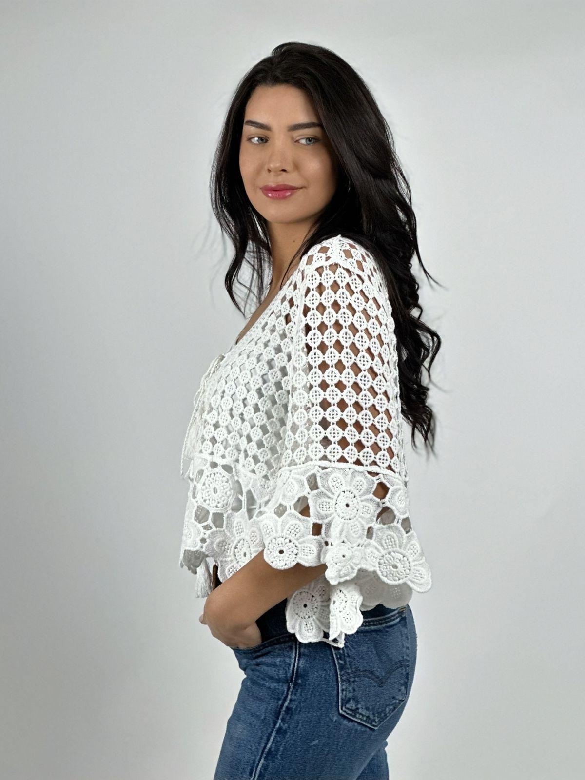 Polera Crochet Amarrada