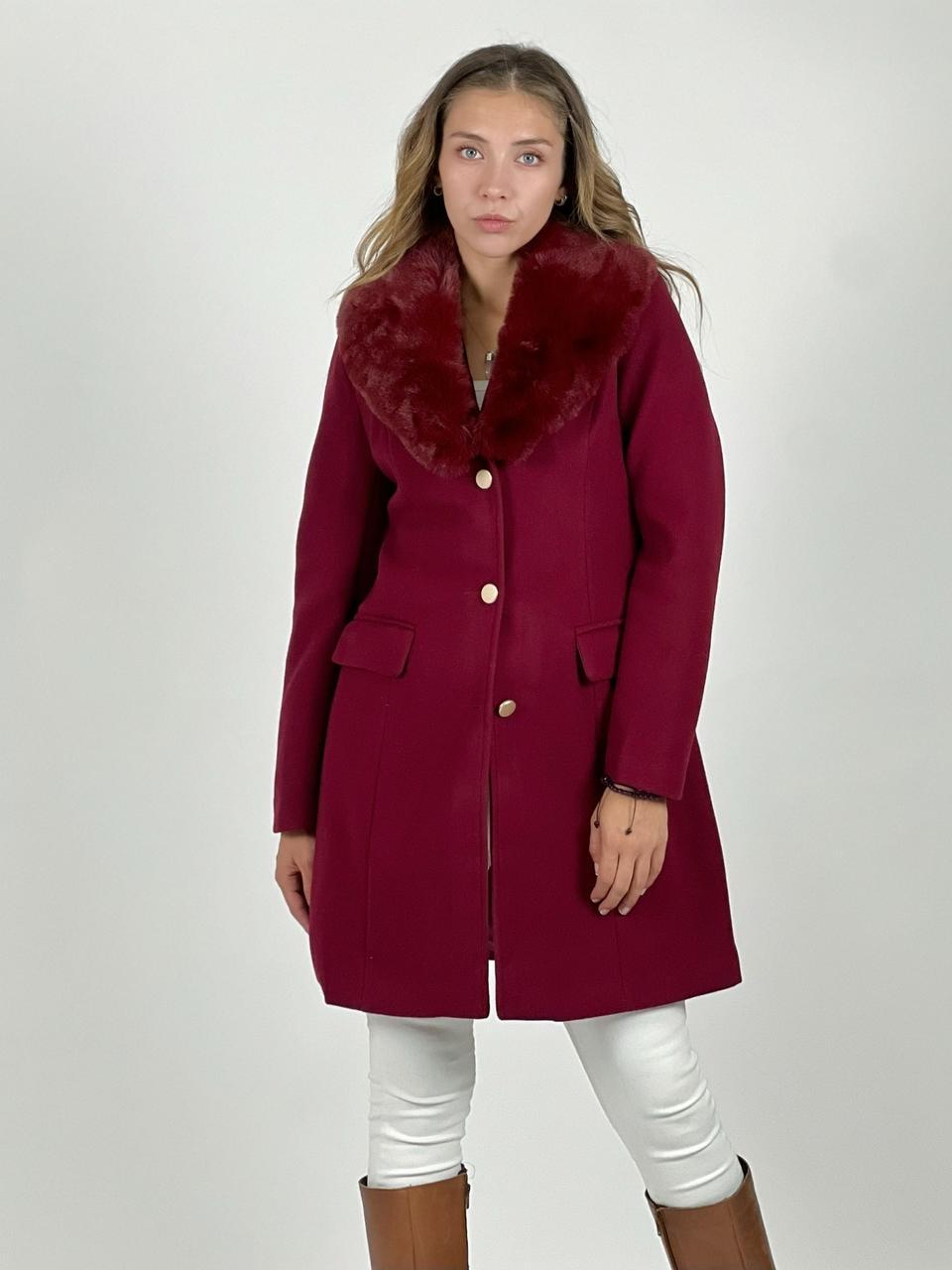 Abrigo de Paño con Cuello Desmontable