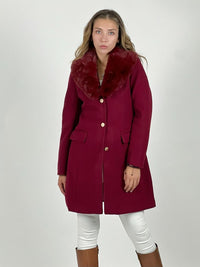 Abrigo de Paño con Cuello Desmontable