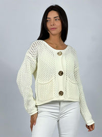 Chaleco Lana Tejido Con Botones Grandes