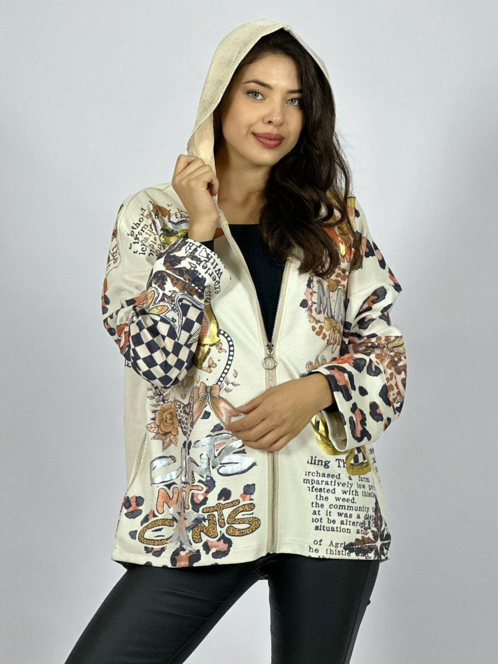 Polerón Gamuza Estampado Flores Print Mariposas