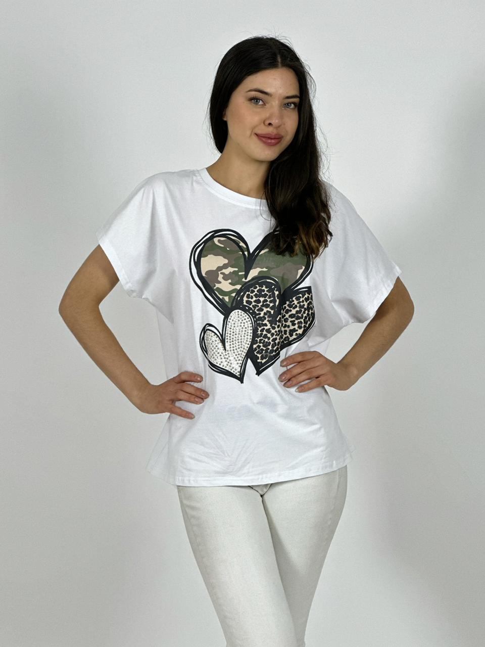 Polera Algodón Casual Triple Corazón