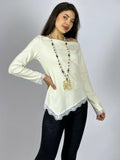 Polera Lanilla Blonda Bordes